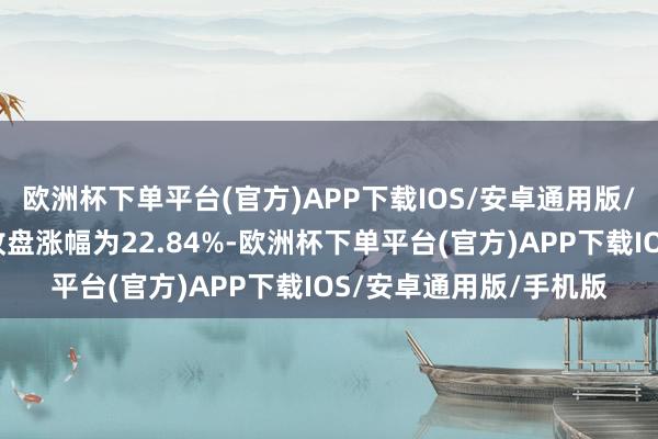 欧洲杯下单平台(官方)APP下载IOS/安卓通用版/手机版创历史记载；收盘涨幅为22.84%-欧洲杯下单平台(官方)APP下载IOS/安卓通用版/手机版